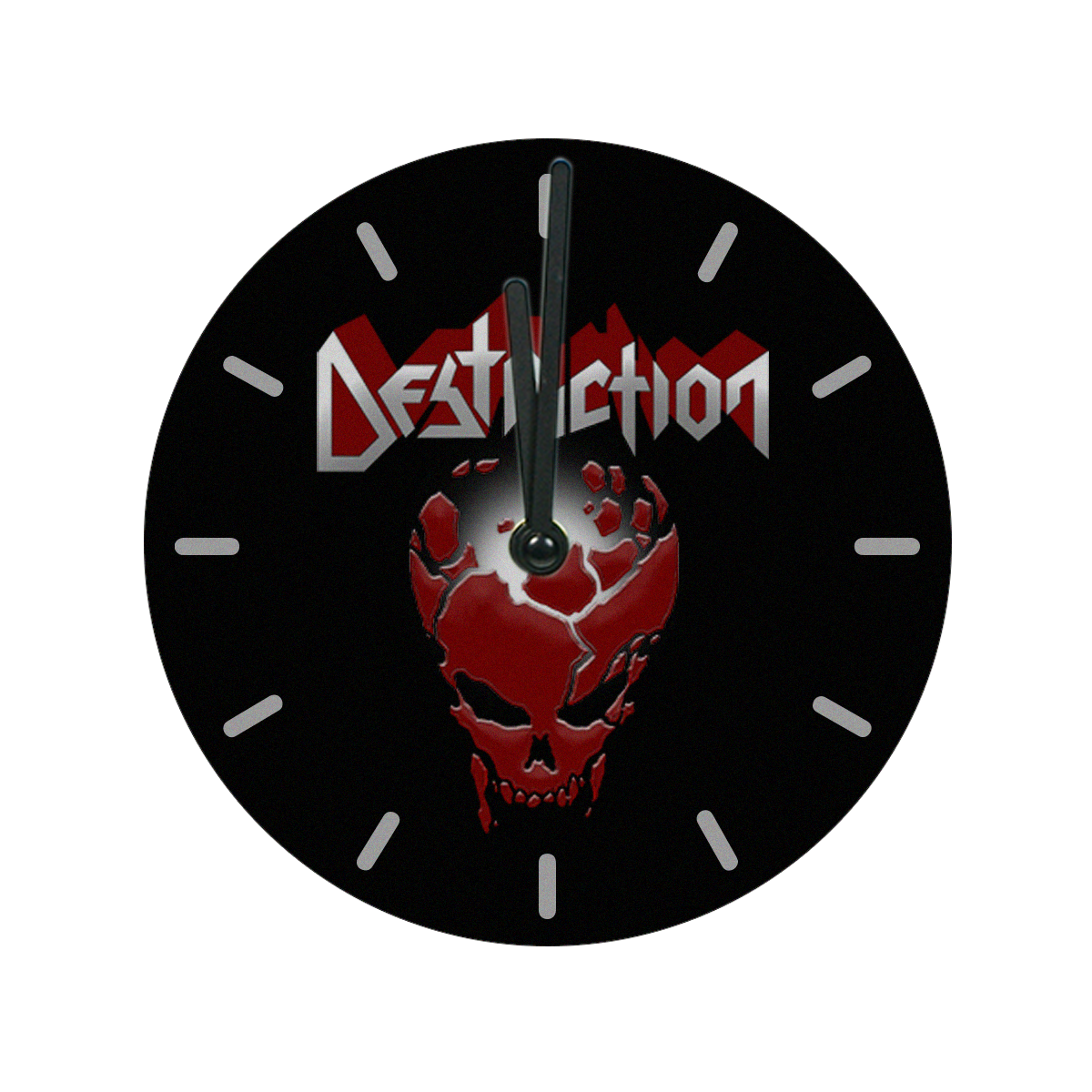 Glaswanduhr [schwarz] "Red Skull"